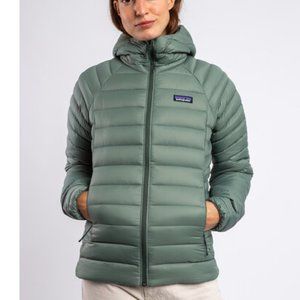 Patagonia Down Sweater Full-Zip Hooded Jacket, Hemlock Green, Size M